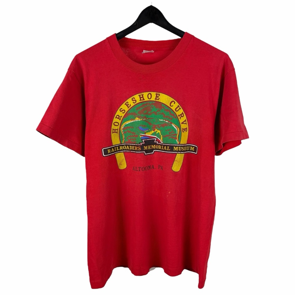 Vintage 90s Horseshoe Curve Railroaders Memorial Altoona PA Shirt Size L